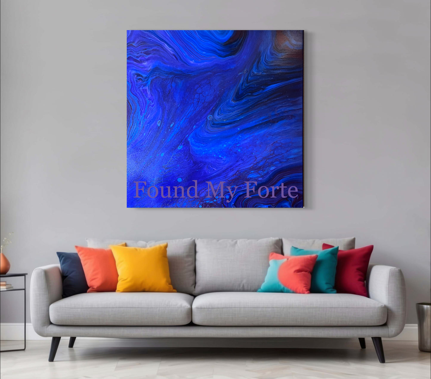 20x20 gorgeous, one of a kind, original, abstract fluid artistry painting by Found My Forte by Paula Cherie.